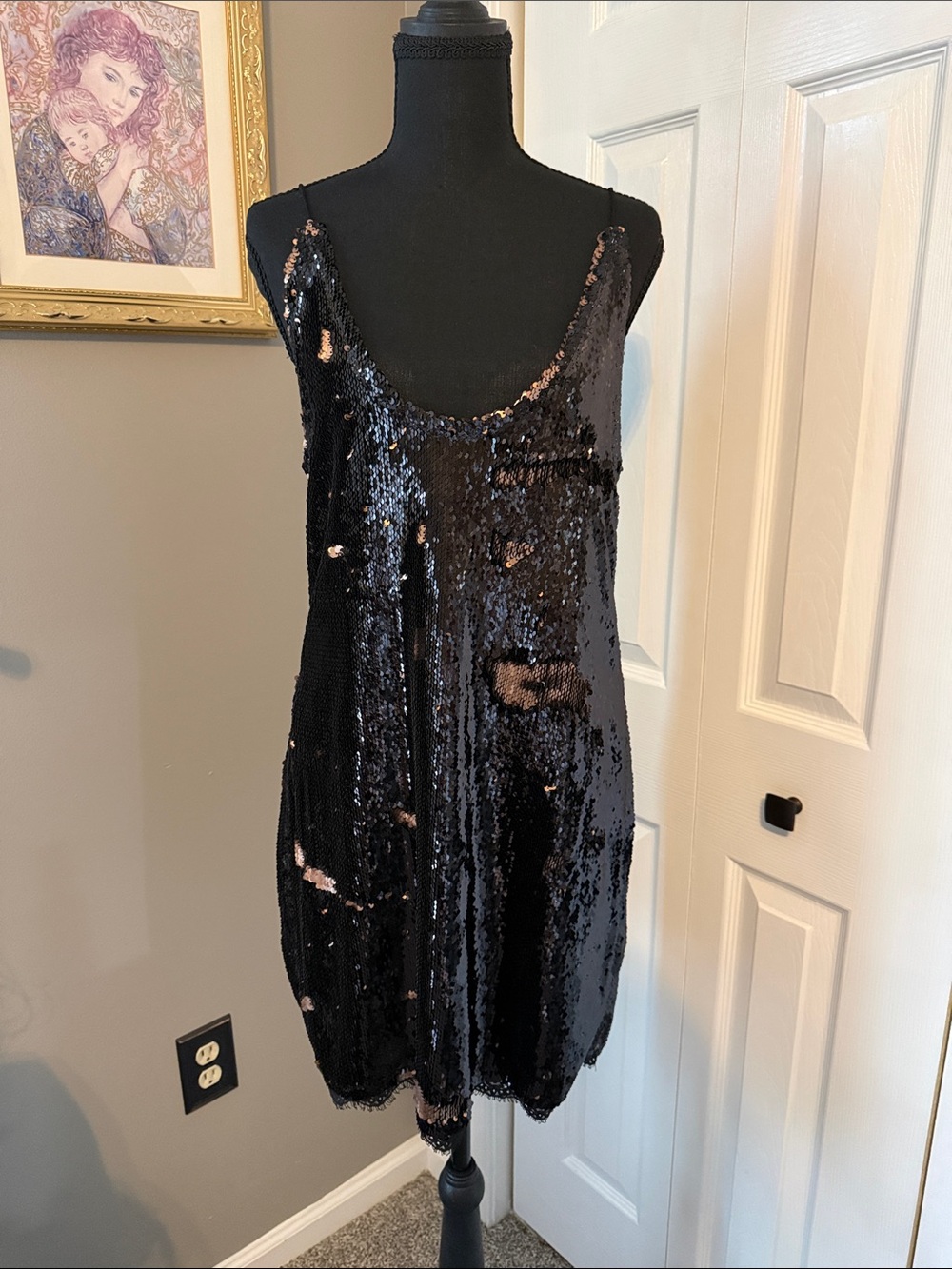 Free People Seeing Double Sequin Slip Dress